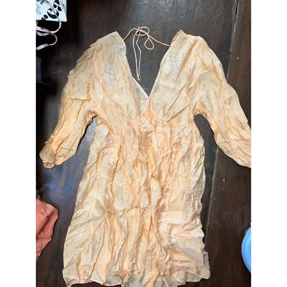 H&M Orange Deep V Neck Dress Size XL